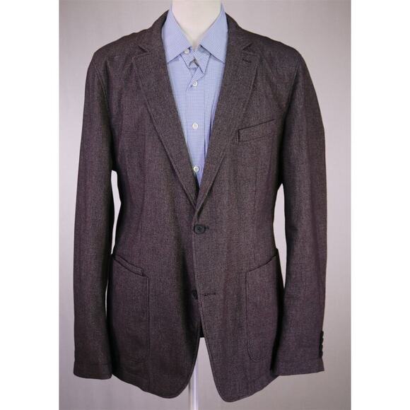Hugo Boss Current Nalmar Model Purple/White Woven Cotton 2-Btn Blazer Jacket 46R - Picture 2 of 10